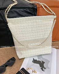 Túi Gift CHANEL Custom Vải Tweed 2024 Tặng Túi Giấy Chanel Hoa Trà