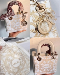 Túi DIOR custom hoạ tiết Holiday Limited dáng Lady size 25cm fullbox túi giấy hãng