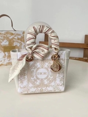 Túi DIOR custom hoạ tiết Holiday Limited dáng Lady size 25cm fullbox túi giấy hãng