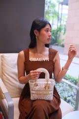 Túi DIOR custom hoạ tiết Holiday Limited dáng Lady size 25cm fullbox túi giấy hãng