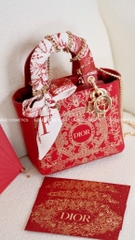 Túi DIOR custom hoạ tiết Holiday Limited dáng Lady size 25cm fullbox túi giấy hãng