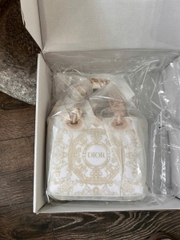 Túi DIOR custom hoạ tiết Holiday Limited dáng Lady size 25cm fullbox túi giấy hãng