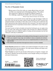 The Art of Readable Code: Simple and Practical Techniques for Writing Better Code