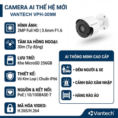 [Chính hãng] Camera IP Vantech VPH-309M và VANTECH VPH-308M 2.0MP