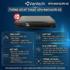 Đầu Ghi Hình IP NVR 4 / 16 Kênh Vantech VPH-N4404LPR / VPH-N4416LPR | Tích Hợp AI Nhận Diện Biển Số
