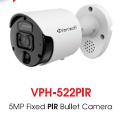VANTECH VPH-322PIR/522PIR: Camera IP Thân Trụ, Hồng Ngoại 30m, Tích Hợp PIR & Còi Hú