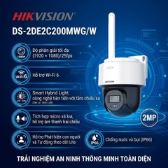 Camera IP 2.0MP HIKVISION DS-2DE2C200MWG/W , Dùng Chung với NVS Kit ( Chính Hãng)