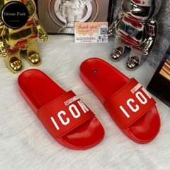 Dép quai ngang nam nữ ICON đỏ, Dép nam nữ mẫu mới 2024 hot trend ( Hàng Đẹp )