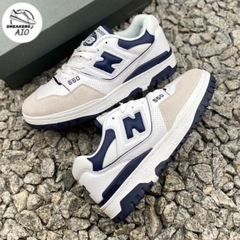 Giày Thể Thao Nam Nữ NB 550 'White Navy' - NB550 NB 550 Màu Trắng Xanh Tím Than, NB 550 ‘White Navy’ BB550WA1