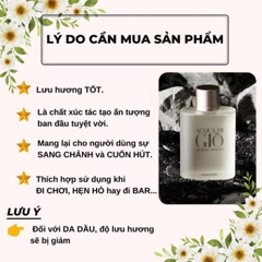[MINH DUC LUXURY] Nước Hoa Nam Aqua di Giò Trắng Pour Home EDP 100ml B68