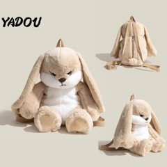 Yadou Ba Lô Đeo Vai Hình Thỏ Nhồi Bông màu Đen jackrabbit Mới Cho Nữ
