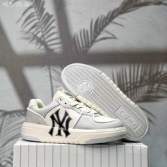 Giày thể thao MLB Chunky Liner New York Yankees White Black Gray, Giày Sneaker Trắng Đen Xám Full Box Bill