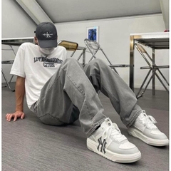 Giày thể thao MLB Chunky Liner New York Yankees White Black Gray, Giày Sneaker Trắng Đen Xám Full Box Bill