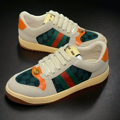 Giày Thể Thao Gu.cci Sơn Tùng Xanh Cam hàng Cao Cấp, Giày Thể Thao Gucci Sơn Tùng Denim Xanh Cam full box