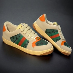 Giày Thể Thao Gu.cci Sơn Tùng Xanh Cam hàng Cao Cấp, Giày Thể Thao Gucci Sơn Tùng Denim Xanh Cam full box