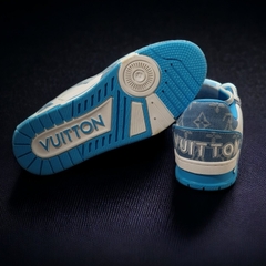 [ AIO LUXURY ] GIÀY LV TRAINER TRẮNG XANH QUAI DÁN BLUE WHITE LAI AU NAM NỮ CAO CẤP,Full Phụ Kiện Bản Cao Cấp Nhất