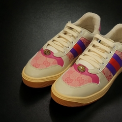 Giày Sneaker GC Leather Pink Hồng Bản Chuẩn-Full Phụ Kiện,Giày thể thao GC Hải Tú HồngGiày thể thao gu.cci sơn tùng hồng