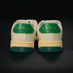 Giày thể thao Gu.cci Sơn Tùngg xanh lá kem trơn gót xanh lá,Giày Gu.cci Screener Beige Green Red Distressed Best Quality