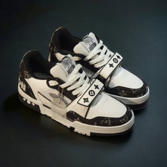 Giày LV Xanh Đen Trainer Black White,GIÀY LV TRAINER WHITE BLACK QUAI DÁN,LV Đen Trắng Siêu Phẩm Hot Trend Cao Cấp 2023