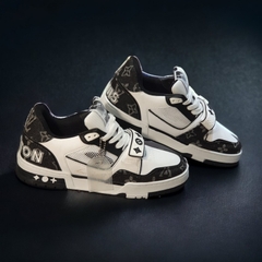 Giày LV Xanh Đen Trainer Black White,GIÀY LV TRAINER WHITE BLACK QUAI DÁN,LV Đen Trắng Siêu Phẩm Hot Trend Cao Cấp 2023