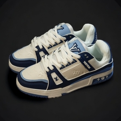 Giày Thể Thao LV Trainer 54 Xanh Dương Cao Cấp ,Giày LV Trắng Xanh,Giày LV trainer blue trắng xanh đen bản mới ss23 cao