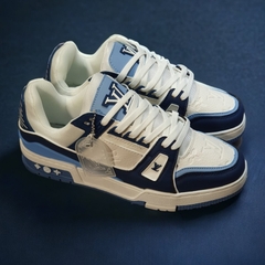 Giày Thể Thao LV Trainer 54 Xanh Dương Cao Cấp ,Giày LV Trắng Xanh,Giày LV trainer blue trắng xanh đen bản mới ss23 cao