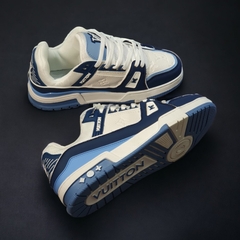 Giày Thể Thao LV Trainer 54 Xanh Dương Cao Cấp ,Giày LV Trắng Xanh,Giày LV trainer blue trắng xanh đen bản mới ss23 cao