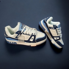 Giày Thể Thao LV Trainer 54 Xanh Dương Cao Cấp ,Giày LV Trắng Xanh,Giày LV trainer blue trắng xanh đen bản mới ss23 cao