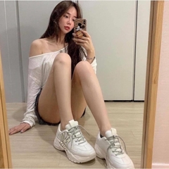 Giày thể thao Sneaker MLB Big Ball Chunky New York Yankees White,Giày MLB NY chữ vàng hack chiều cao 5cm hàng 1-1