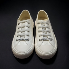 Giày Thể Thao Sneaker Di.or B56 Full Trắng Cao Cấp, Di.or Walk Embroider Cotton họa tiết vải trắng full,Di.or B56Cao Cấp