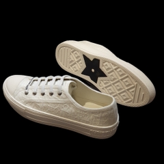 Giày Thể Thao Sneaker Di.or B56 Full Trắng Cao Cấp, Di.or Walk Embroider Cotton họa tiết vải trắng full,Di.or B56Cao Cấp