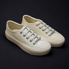 Giày Thể Thao Sneaker Di.or B56 Full Trắng Cao Cấp, Di.or Walk Embroider Cotton họa tiết vải trắng full,Di.or B56Cao Cấp