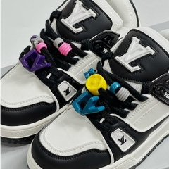 Giày thể thao Lo..uis Vuit__ton Sneakers Trainer Maxi ĐEN full, Giày thể thao LV ĐEN KÈM DÂY FULL STICK