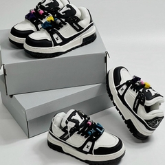 Giày thể thao Lo..uis Vuit__ton Sneakers Trainer Maxi ĐEN full, Giày thể thao LV ĐEN KÈM DÂY FULL STICK