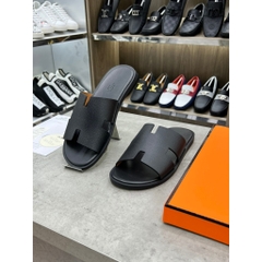 [ Ocean Park Luxury ] Dép Slides HM đen taiga nam cao cấp,quai da thật,bảng nâng cấp fom đế likeau