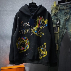 Siêu phẩm nỉ bông LV họa tiết không chê đi đâu được , Áo Hoodie LV 1:1có mũ nam nữ unisex chất nỉ bông siêu ấm hot trend