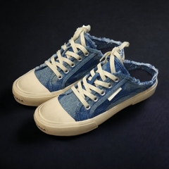 Giày, Sục thể thao BL bò bẩn xịn xò,Sục thế thao đạp gót BALENCIAGA canvas vải bò xanh cao cấp, Sục BALENCIAGA vải bò