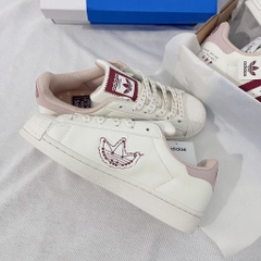 [AIO sneaker]Giày thể thao Adidas Originals Superstar White Red_ Giày Sneaker Das Sò trắng 3 sọc đỏ hót hồng phấn