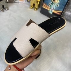 Dép chữ H đế đen dép da nam sang trọng, lịch sự, quai da nguyên tấm loại 1, đế phíp cao cấp,DÉP H.E.R.M.E.R CHỮ H NAM NỮ