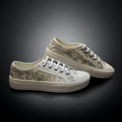 Giày Thể Thao Nam Nữ Di.or Walk Embroider Cotton Canvas B56 Họa Tiết Hổ,Giày SNEAKER Vải Cotton Thêu Hình Đầu Hổ Cá Tính