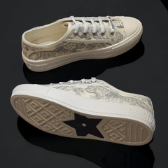 Giày Thể Thao Nam Nữ Di.or Walk Embroider Cotton Canvas B56 Họa Tiết Hổ,Giày SNEAKER Vải Cotton Thêu Hình Đầu Hổ Cá Tính