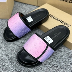 Dép LV tím Quai dán Thêu đế độn Đi êm Chân Kiểu Dáng Thời Trang Sang,Dép quai dán LV dành cho nam nữ hot nhất hè 2024