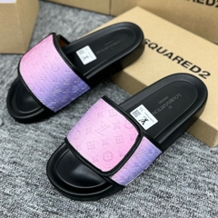 Dép LV tím Quai dán Thêu đế độn Đi êm Chân Kiểu Dáng Thời Trang Sang,Dép quai dán LV dành cho nam nữ hot nhất hè 2024