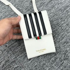 [ AIO LUXURY ] Túi Phone Bag Thom Hoạ Tiết Kẻ 4 Sọc Cao Cấp-Túi Đeo Chéo Thom Bag Nam Nữ Mix Phối Viền Sọc Ful Box.