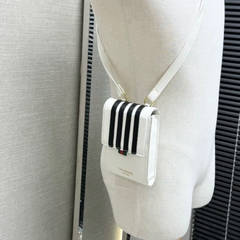 [ AIO LUXURY ] Túi Phone Bag Thom Hoạ Tiết Kẻ 4 Sọc Cao Cấp-Túi Đeo Chéo Thom Bag Nam Nữ Mix Phối Viền Sọc Ful Box.