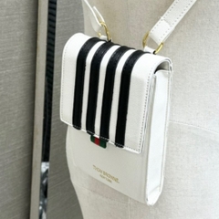 [ AIO LUXURY ] Túi Phone Bag Thom Hoạ Tiết Kẻ 4 Sọc Cao Cấp-Túi Đeo Chéo Thom Bag Nam Nữ Mix Phối Viền Sọc Ful Box.