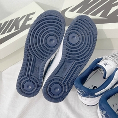 Giày AF1 LV Xanh Navy Siêu Cấp,af1 07 Low Dark Denim Blue White Sliver, AF1 Trắng Móc Xanh