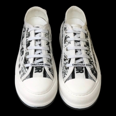 GIÀY thể thao Unisex Đế Độn Walk N Di.or White and black Cotton Embroidered with plan de Paris Motif Platfom Sneaker