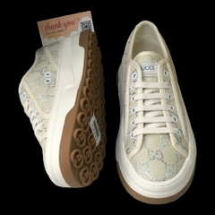 Giày thể thao nữ Gu.cci Tennis 1977 Trắng độn đế 6 phân,Giày Vải canvas Cổ Thấp Đế Dày Thêu Họa Tiết Phong Cách Mới 2024