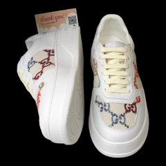 Giày Thể Thao Gu.cci Trắng Monogram Cao Cấp Full Phụ Kiện GC Đế Cao 6cm Hàng Cao Cấp 2023,Giày Gu.cci GG Supreme Canvas